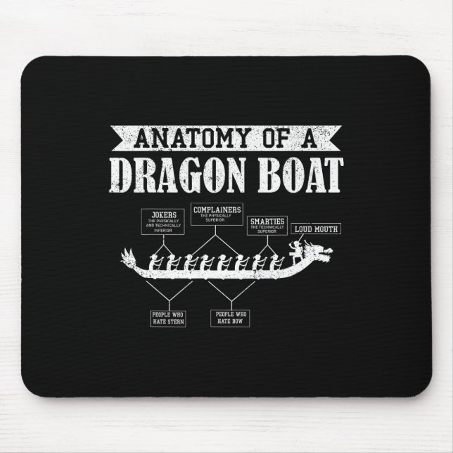 Anatomy Of Dragon Boat Racing Lover Boats Racer Bo Mouse Mat (Front)