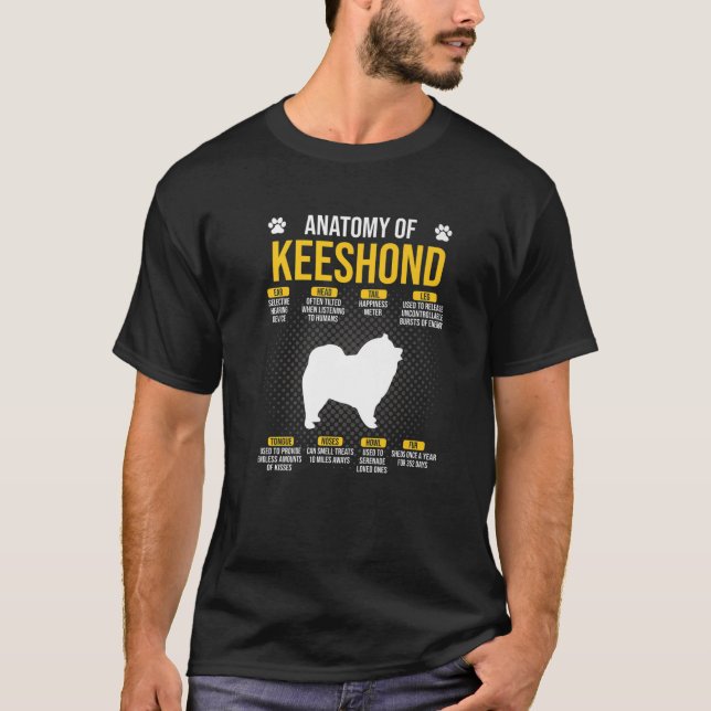Anatomy Of Keeshond Dog Lover T-Shirt (Front)