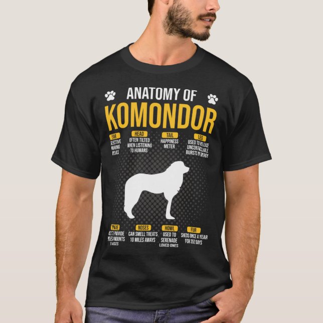 Anatomy Of Komondor Dog T-Shirt (Front)
