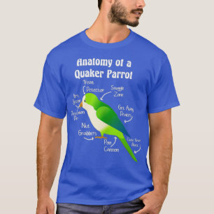 Anatomy of Quaker Parrot Monk Parakeet T-Shirt