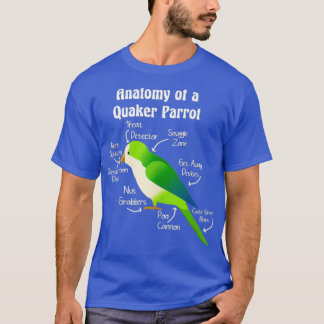 Anatomy of Quaker Parrot Monk Parakeet T-Shirt