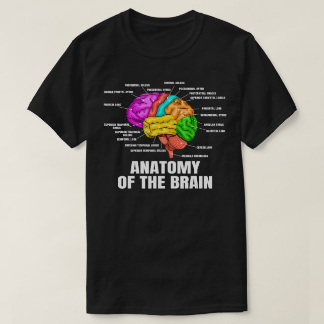 Anatomy Of The Brain  Medical Science and Physiolo T-Shirt (Design Front)