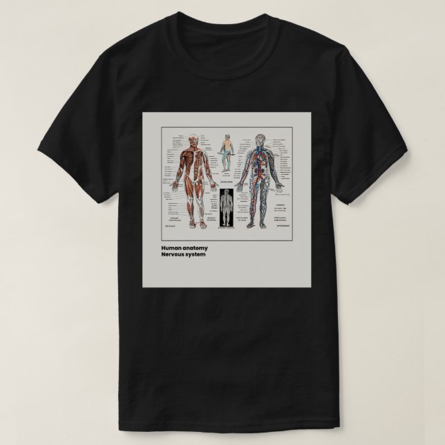 Anatomy of the human body antique illustration T-Shirt (Design Front)