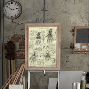 Anatomy of the Human Hand by Leonardo da Vinci Poster