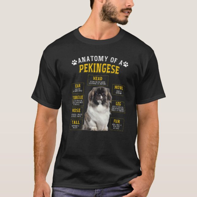Anatomy Pekingese  For Women Men T-Shirt (Front)