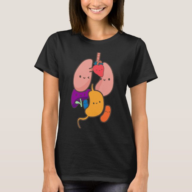 Anatomy Physiology Heart Lungs Vital Organs Illust T-Shirt (Front)