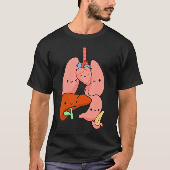 Anatomy Physiology Heart Lungs Vital Organs Illust T-Shirt (Front)