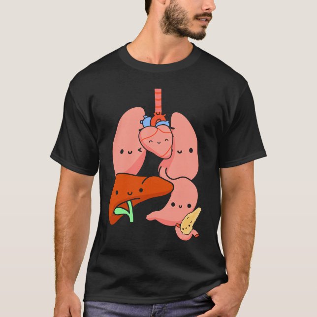 Anatomy Physiology Heart Lungs Vital Organs Illust T-Shirt (Front)