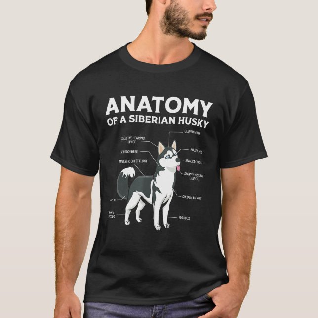 Anatomy Siberian Husky Dog T-Shirt (Front)