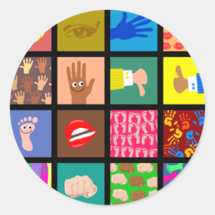 Anatomy Tile Wallpaper Classic Round Sticker