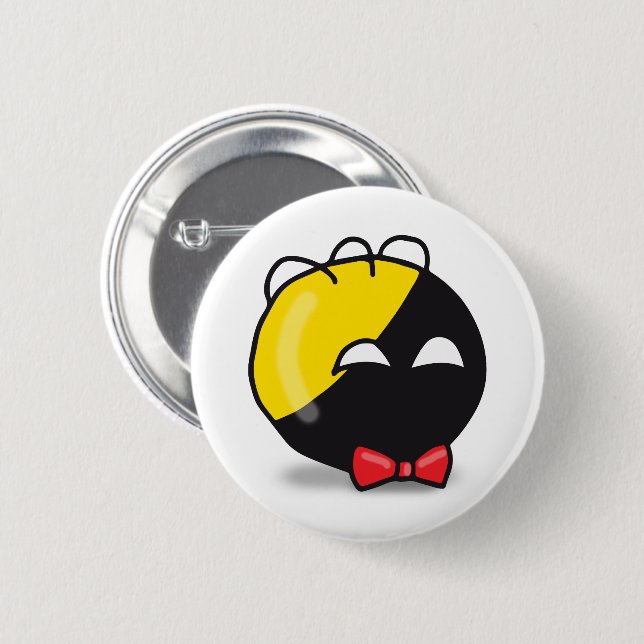 Ancap ball Polandball cute meme red bow 6 Cm Round Badge (Front & Back)
