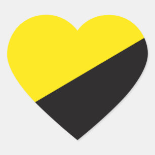 Ancap flag Anarchocapitalism yellow and black Heart Sticker
