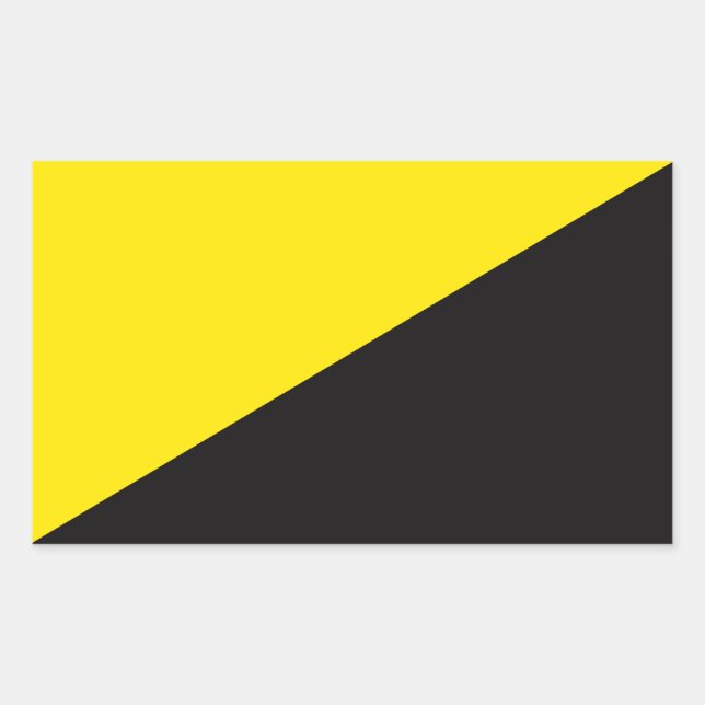 Ancap flag Anarchocapitalism yellow and black Rectangular Sticker (Front)