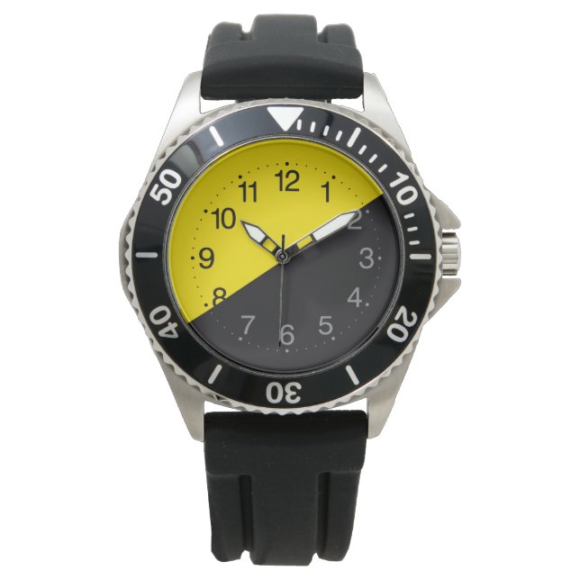 Ancap flag Anarchocapitalism yellow and black Watch (Front)