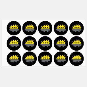 Ancap flag Porcupine logo black and yellow logo