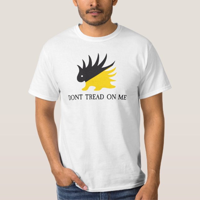Ancap flag Porcupine logo Gadsden flag parody meme T-Shirt (Front)