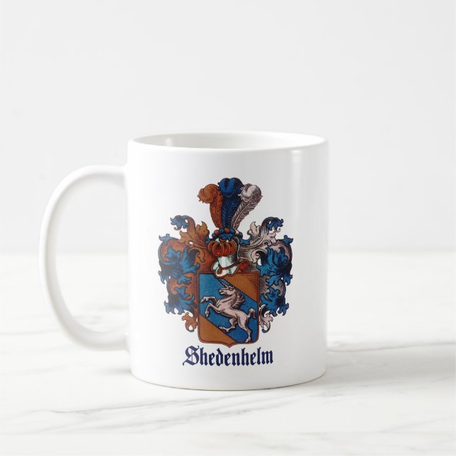 Ancestral Family Crest for Shedenhelm Coffee Mug (Left)
