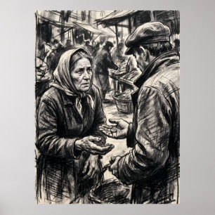 Ancestral Market Exchange Spirit Art Poster