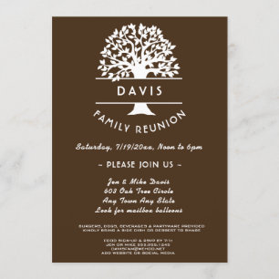 Ancestry Tree Chocolate Family Reunion Invitation