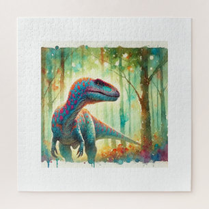 Anchisaurus in Watercolor 071124AREF106 - Watercol Jigsaw Puzzle