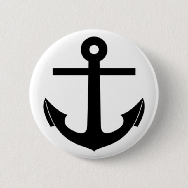 Anchor 6 Cm Round Badge (Front)