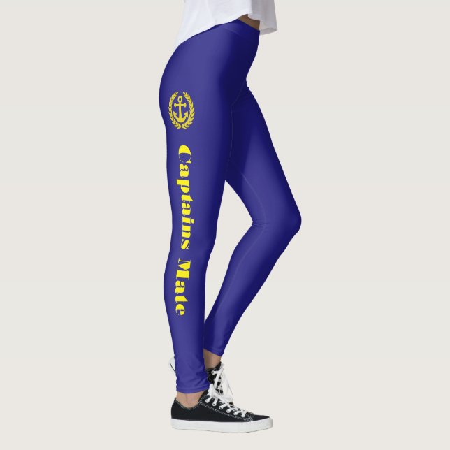 Anchor and Captains mate text Leggings (Right)