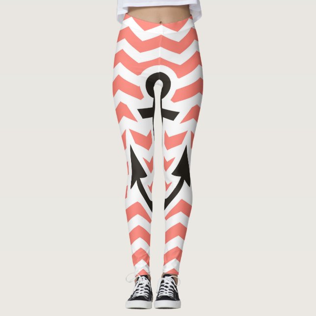 Anchor and Chevron Leggings (Front)