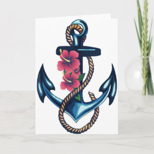 Anchor and Flowers Card