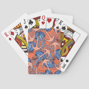 Anchor And Jellyfish Pattern Playing Cards