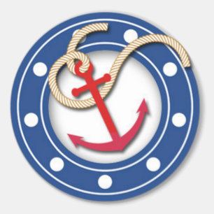 Anchor and Porthole Classic Round Sticker