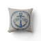 Anchor and Rope Family/Boat Logo Linen-Look Pillow