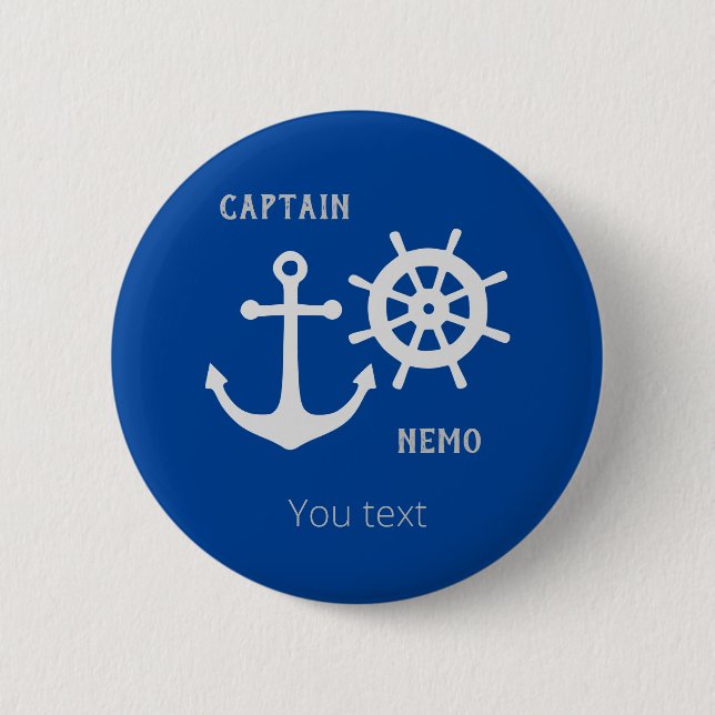 Anchor and Rudder  6 Cm Round Badge (Front)