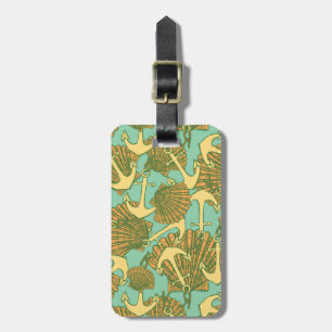 Anchor And Shells In Vintage Style Pattern Luggage Tag