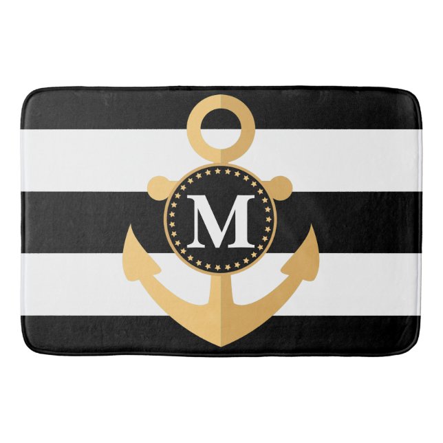 Anchor and Stripes Bath Mat (Front)