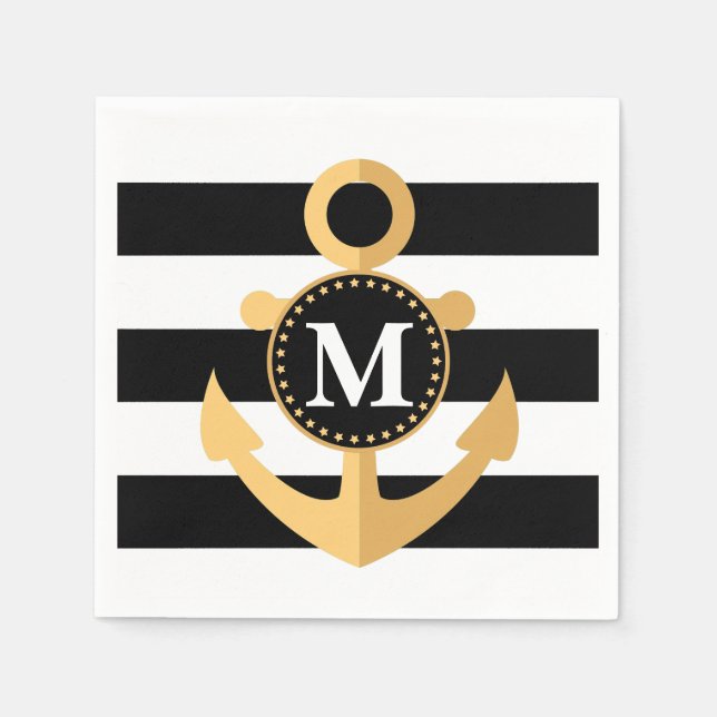 Anchor and Stripes Napkin (Front)