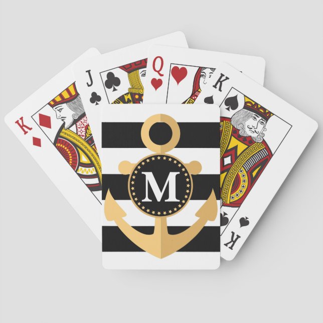 Anchor and Stripes Playing Cards (Back)