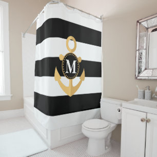 Anchor and Stripes Shower Curtain