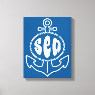 Anchor And The Sea Canvas Print