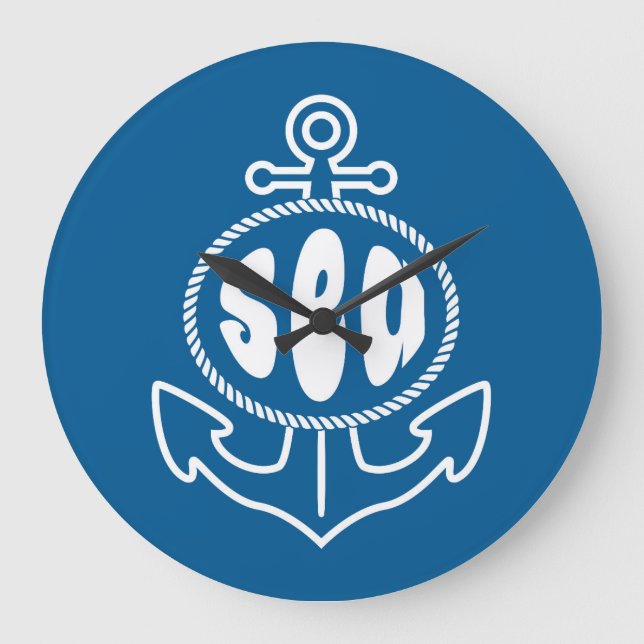 Anchor And The Sea Large Clock (Front)
