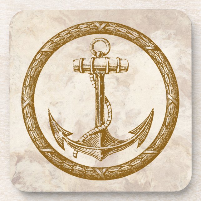 Anchor and Wreath Coaster (Front)