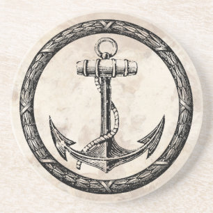 Anchor and Wreath Coaster