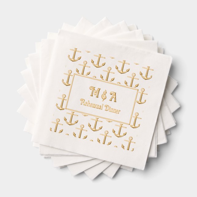 Anchor Background Any Occasion - Wedding Dinner Foil Napkins (Insitu (Stacked))