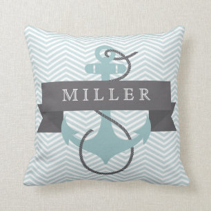 Anchor & Banner Personalised Throw Pillow