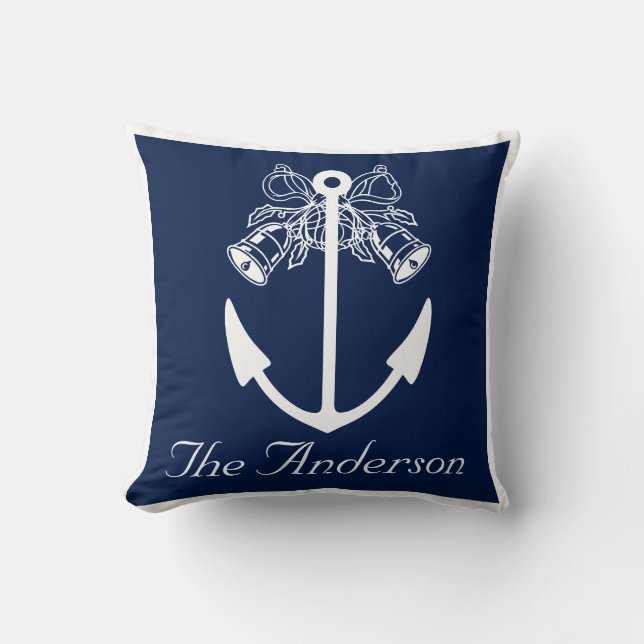 anchor beach wedding custom Name Cushion (Front)