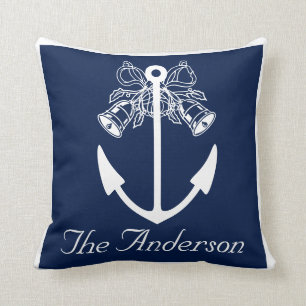 anchor beach wedding custom Name Cushion