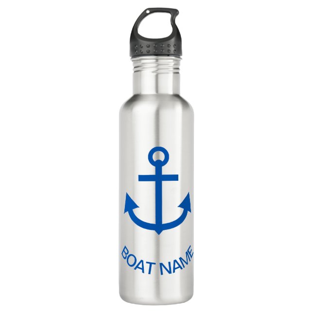 Anchor Blue Personalised Your Boat Name 710 Ml Water Bottle (Front)