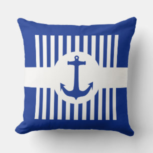 Anchor blue & stripes + your ideas cushion