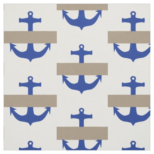 Anchor blue & stripes + your ideas fabric (Swatch)
