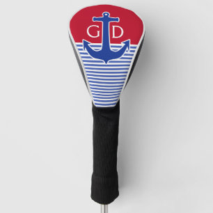Anchor blue / white contour & stripes + your idea golf head cover