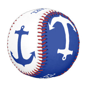 Anchor blue & white + your Name Baseball